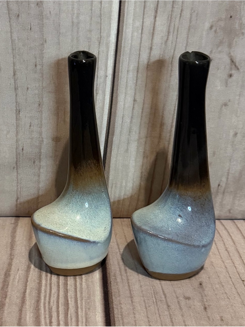 2 Vintage Peter Pots Seagull Oil Decanter Cruet Vase Vessel Each Signed